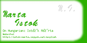 marta istok business card